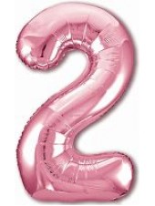 Фольгированный шар с гелием "Цифра 2, Фламинго" 102 см