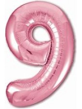Фольгированный шар с гелием "Цифра 9, Фламинго" 102 см