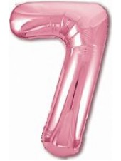 Фольгированный шар с гелием "Цифра 7, Фламинго" 102 см