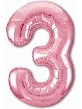 Фольгированный шар с гелием "Цифра 3, Фламинго" 102 см