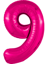 Фольгированный шар с гелием "Цифра 9, Фуксия" 102 см