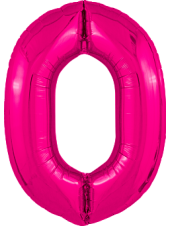 Фольгированный шар с гелием "Цифра 0, Фуксия" 102 см