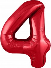 Фольгированный шар с гелием "Цифра 4, Красный" 102 см