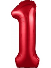Фольгированный шар с гелием "Цифра 1, Красный" 102 см