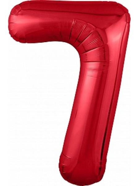 Фольгированный шар с гелием "Цифра 7, Красный" 102 см