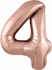 Фольгированный шар с гелием "Цифра 4, Розовое золото" 102 см