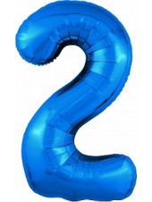 Фольгированный шар с гелием "Цифра 2, Синий" 102 см