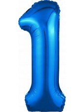 Фольгированный шар с гелием "Цифра 1, Синий" 102 см