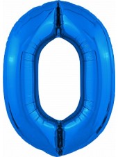 Фольгированный шар с гелием "Цифра 0, Синий" 102 см