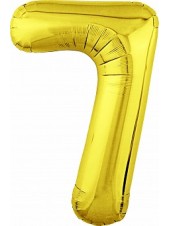 Фольгированный шар с гелием "Цифра 7, Золото" 102 см