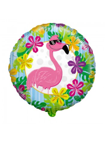 Фольгированный шар Фламинго в очках 46 см