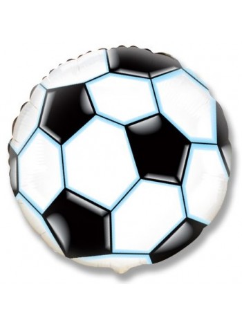 Фольгированный шар с гелием "Мяч Черно-белый"
