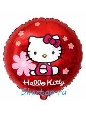 Фольгированный шар "Hello Kitty в цветочках" 46 см