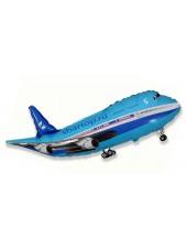 Фольгированный Шар с гелием "Самолет синий"  98 см. Испания