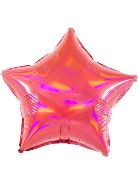 Фольгированный шар звезда Перламутровый блеск, Рубин 48 см.