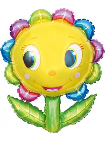 Фольгированный шар с гелием "Цветок улыбка" 87 см