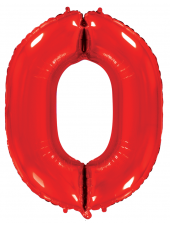 Фольгированный шар с гелием "Цифра 0 Красная" 102 см
