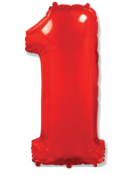 Фольгированный шар с гелием "Цифра 1 Красная" 102 см