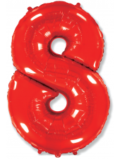 Фольгированный шар с гелием "Цифра 8 Красная" 102 см
