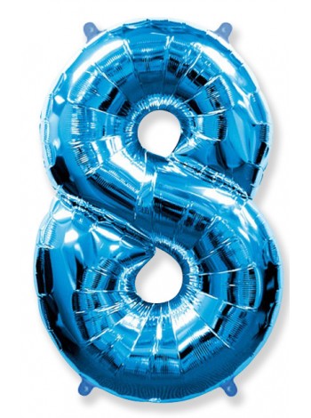 Фольгированный шар с гелием "Цифра 8 Синяя" 102 см
