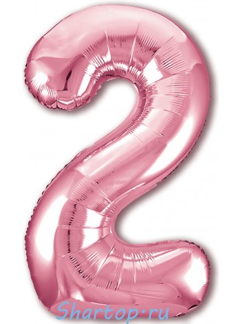 Фольгированный шар с гелием "Цифра 2 Розовый фламинго" 102 см