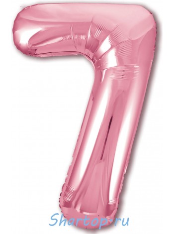 Фольгированный шар с гелием "Цифра 7 Розовый фламинго" 102 см