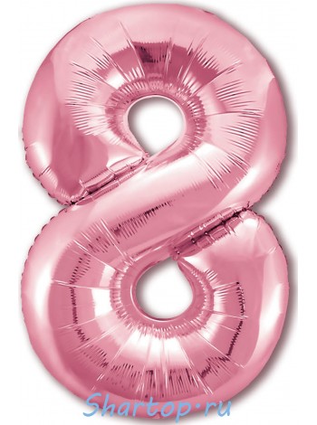 Фольгированный шар с гелием "Цифра 8 Розовая фламинго" 102 см