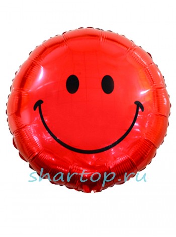 Фольгированный шар с гелием "Смайл красный"